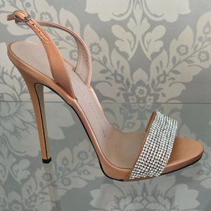 GIUSEPPE ZANOTTI Rhinestone Accented Slingback Sandal/Heels